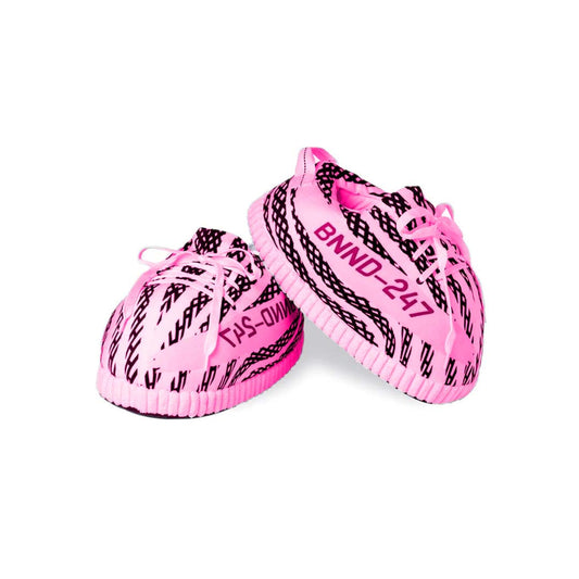 Yeezy Black & Pink Zebra Slippers