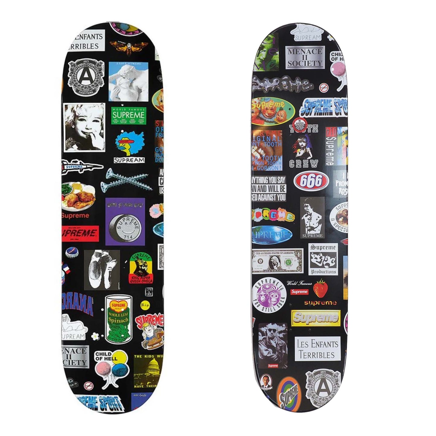 Supreme Stickers Skateboard Deck