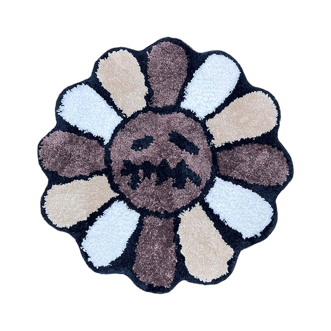 Travis Scott x Murakami Flower Inspired Tufted Rug Mat (Mocha)